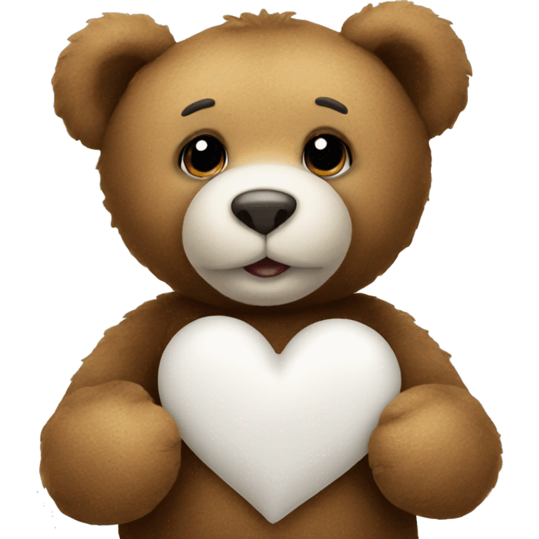 teddy bear with a white heart emoji