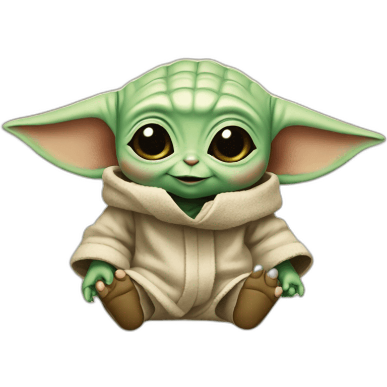 Baby Yoda happy emoji