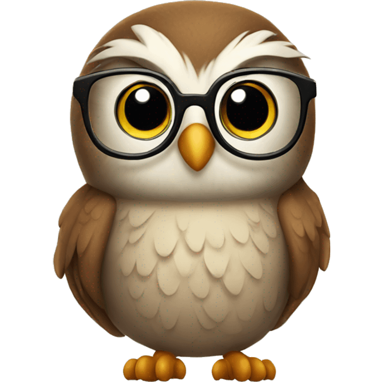 Cute owl with glasses emoji