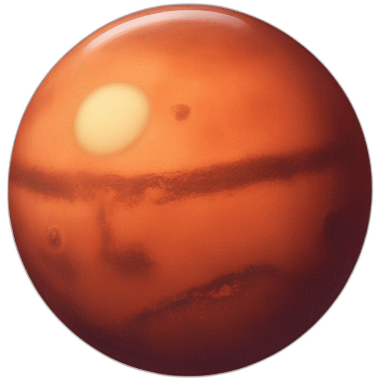 planet mars with a 😍 emoji