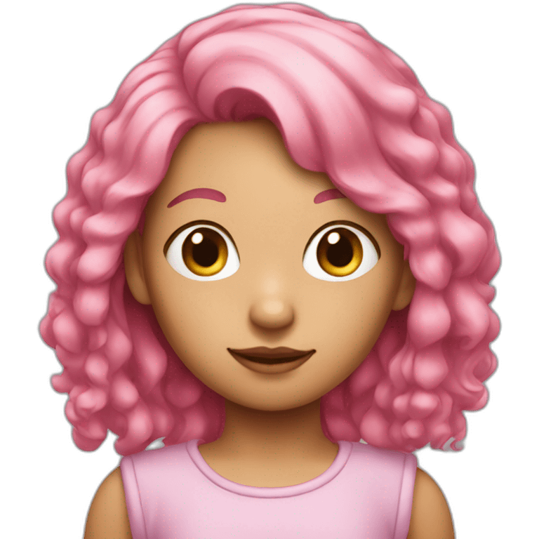 a girl with pink hair emoji