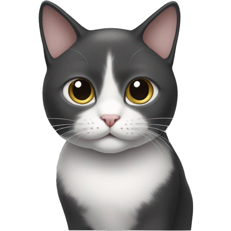 black and gray white cat emoji