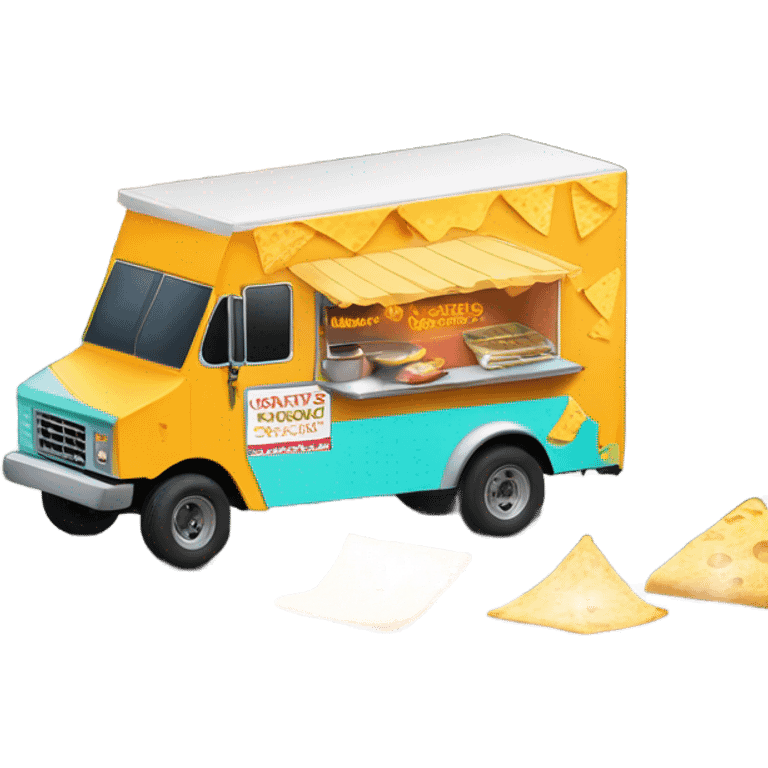 Food truck with queso emoji