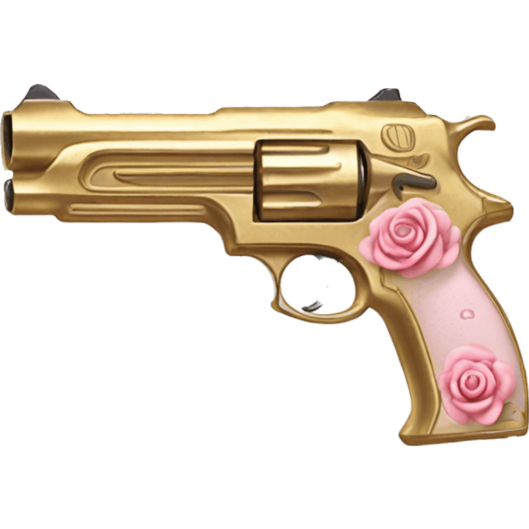 gold and light pink gun embedded rose emoji