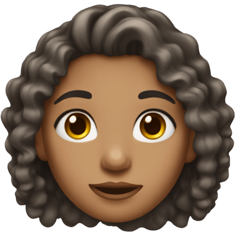 Girl with long wavy hair and lashes  emoji