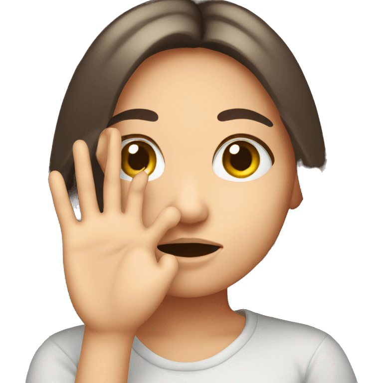 Cute girl with hand over her face emoji