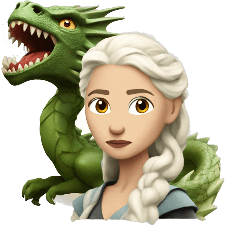 Mad Daenerys Targaryen with dragon  emoji