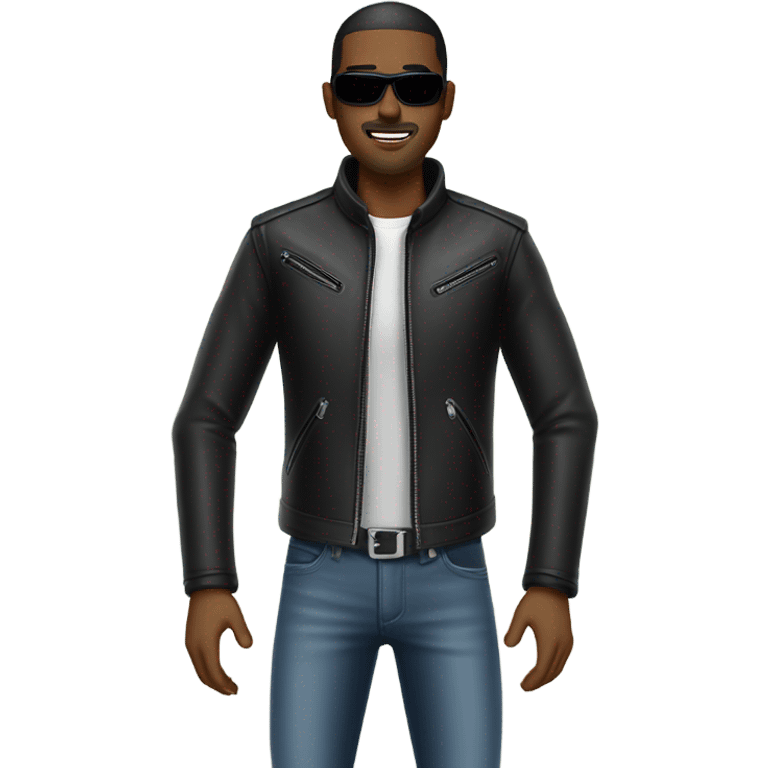 black skinny biker jacker emoji