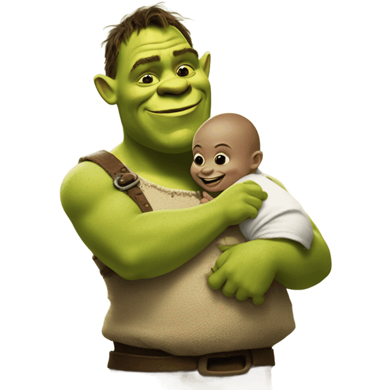 Shrek with baby emoji