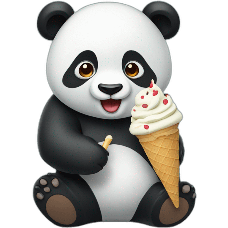 Panda eating ice cream emoji