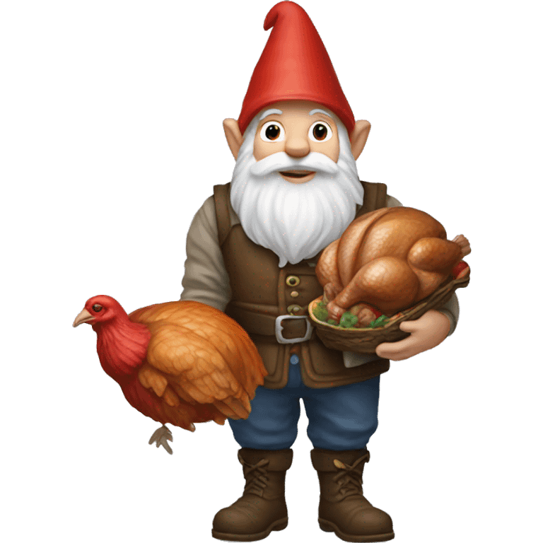 Gnome holding a turkey  emoji