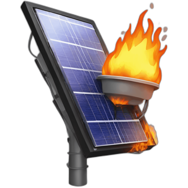 Solar panel on fire emoji