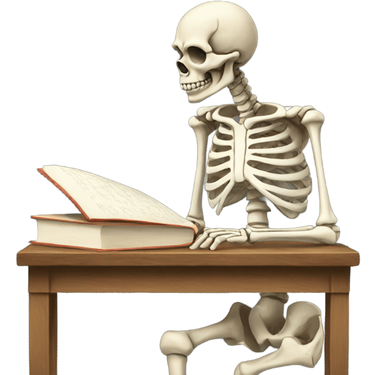 skeleton studying emoji