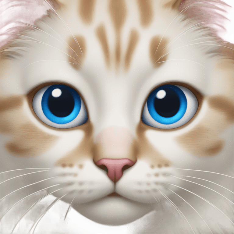 A cat with one blue eye and one pink eye emoji