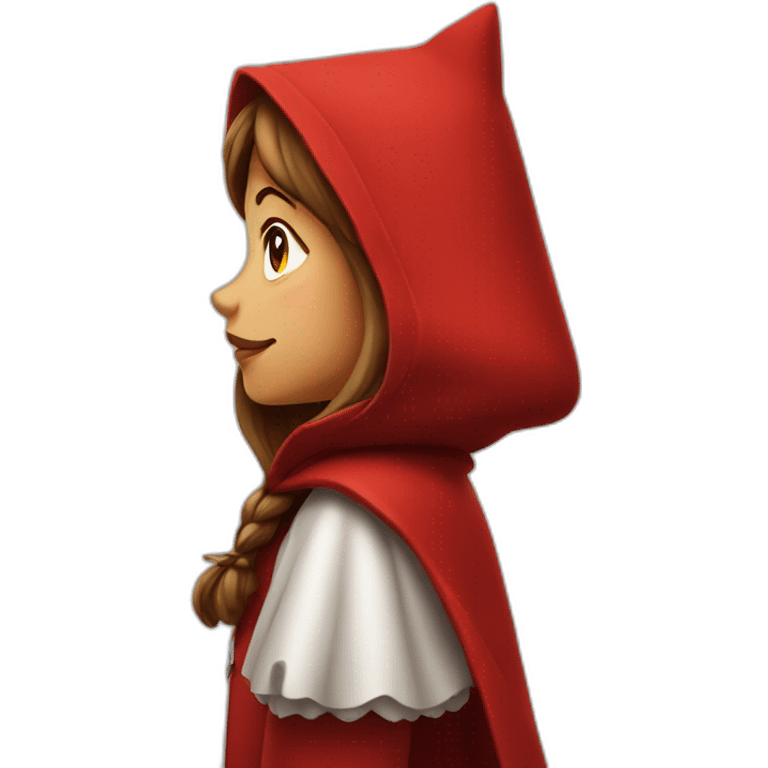 Little Red Riding Hood looks straight in profile emoji