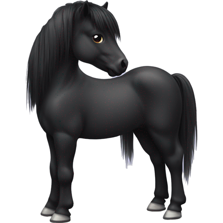 Black Shetland pony emoji