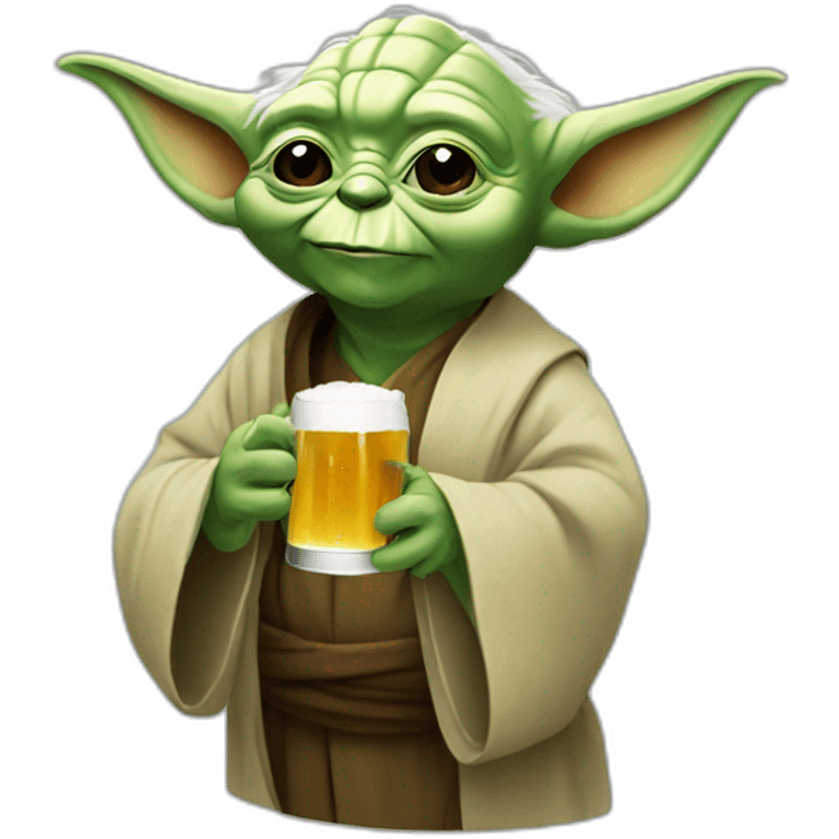 Yoda drinking beer emoji