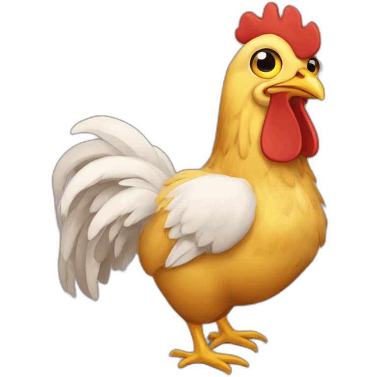 Chicken supporter heureux emoji