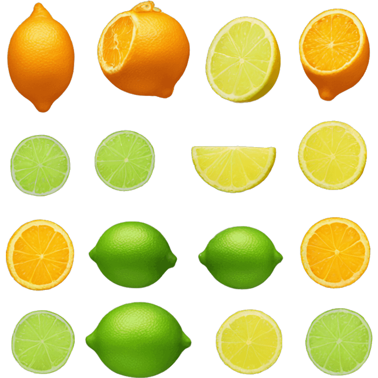 1 orange 1 lemon 1 lime emoji