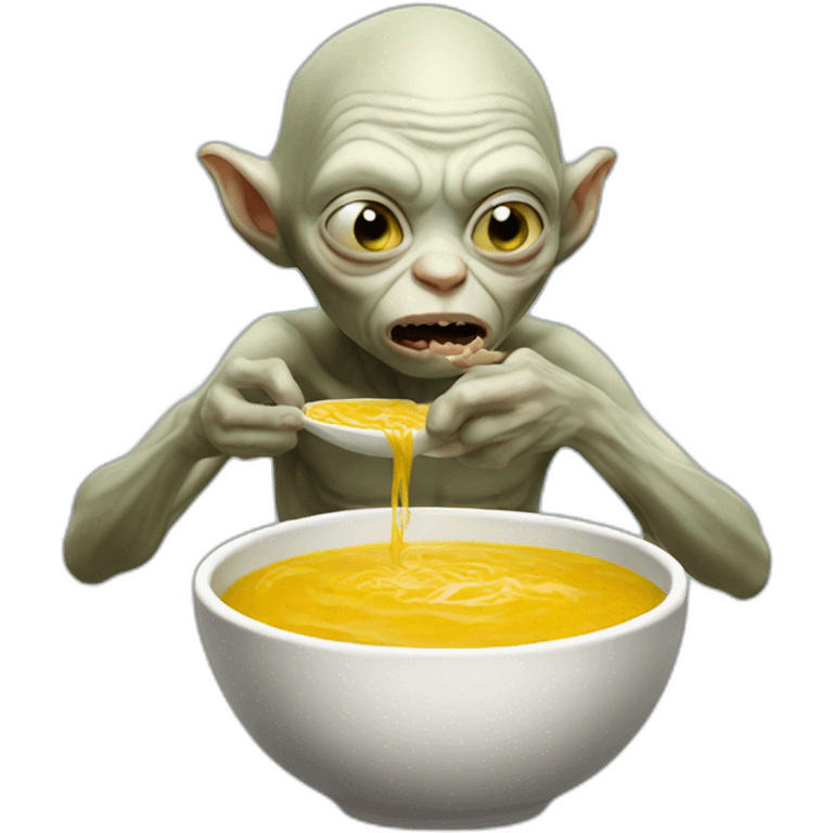 Gollum eating a Soup emoji