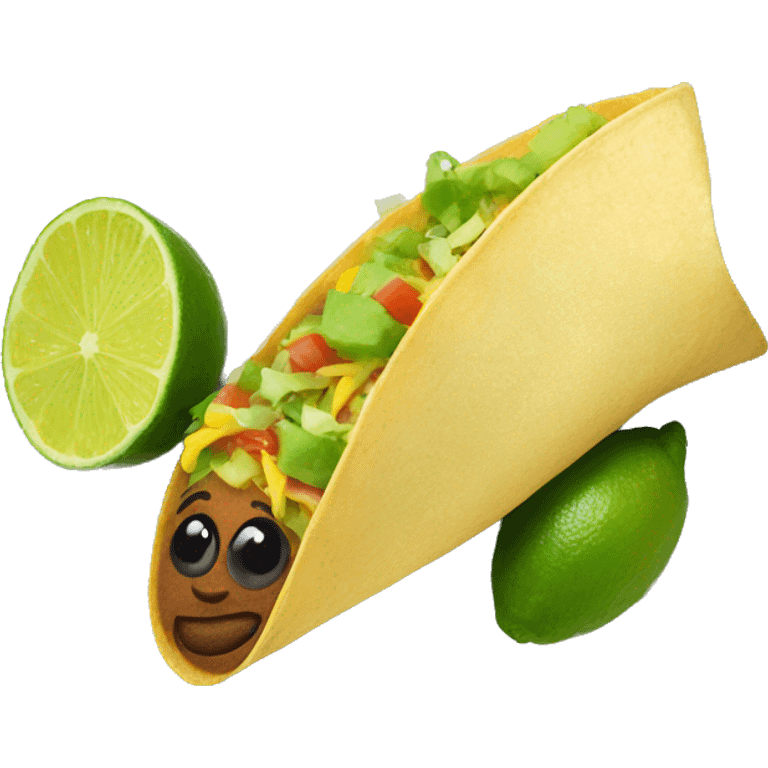 taco on plate with lime emoji