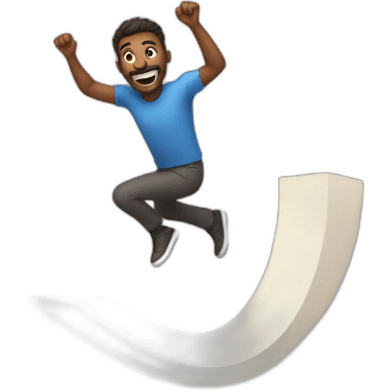 man jumping over curve emoji