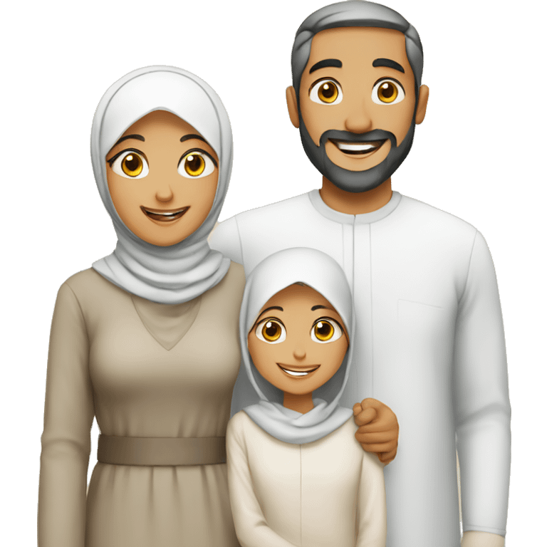 Happy Muslims family emoji