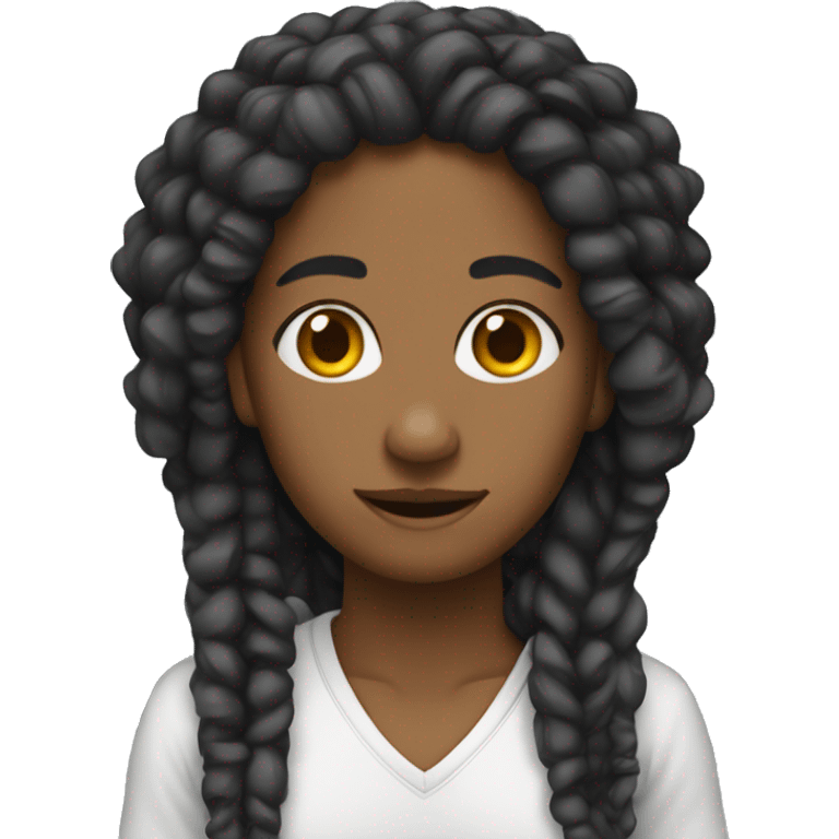 Rapariga de rastas com fones emoji