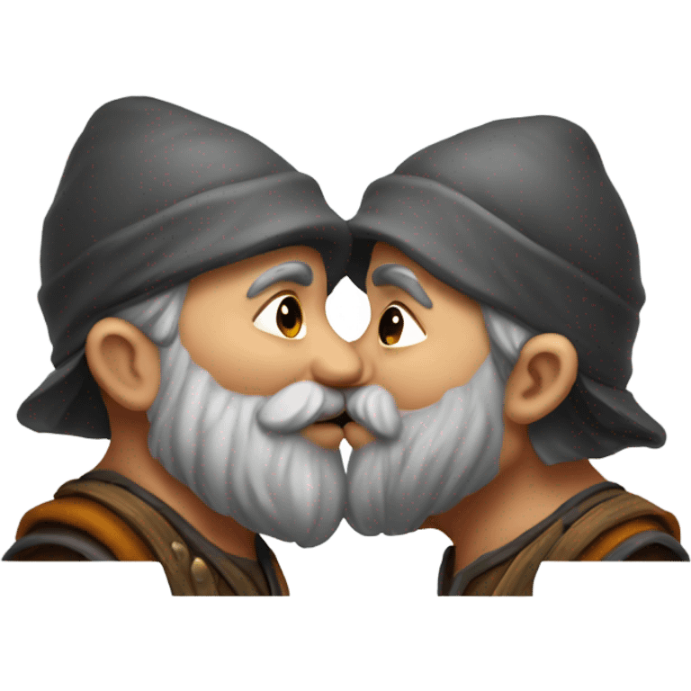 2 dwarves kissing emoji