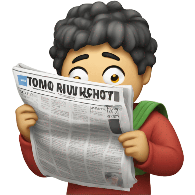 A kimchi character reading a newspaper emoji