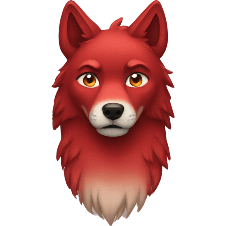 Red sad wolf emoji