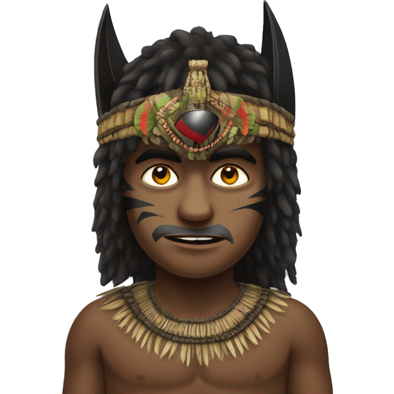 Batman but headdress of papua new guinea emoji