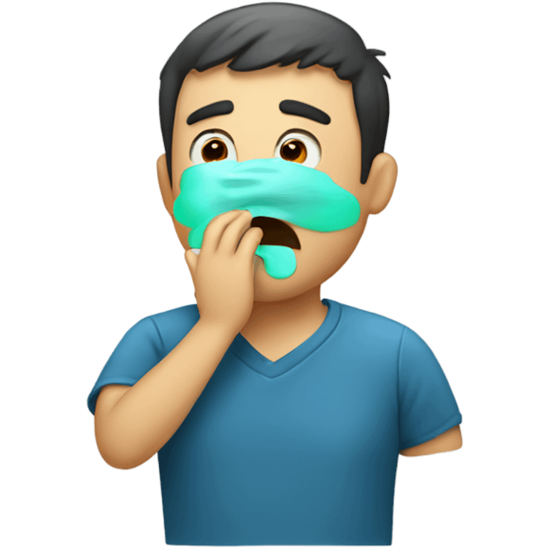 man having bad breath emoji