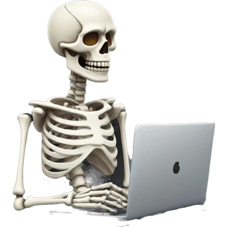 skeleton infront of coputer emoji