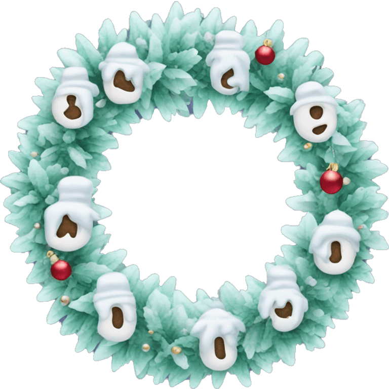 Frosted Christmas wreath emoji