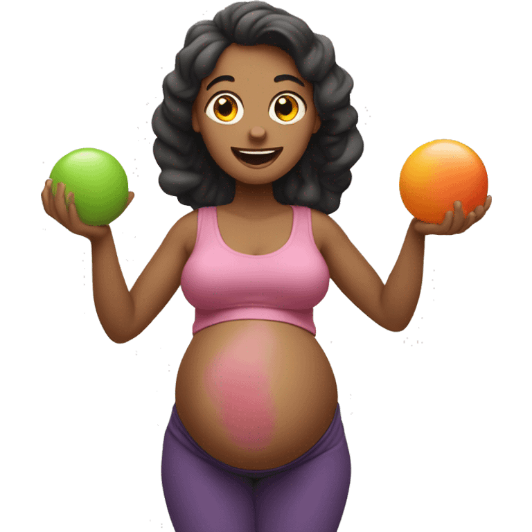 pregnant woman juggling grap emoji