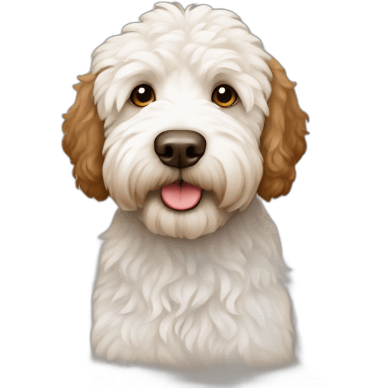 two labradoodles white brown emoji