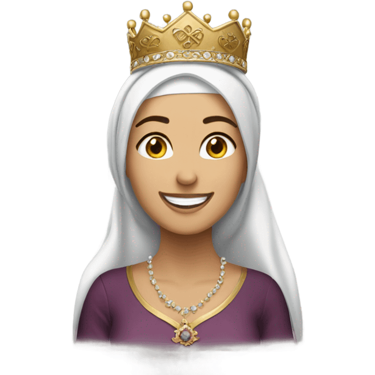 a Turkish woman with a crown on her head, but a married Muslim woman with a smiling face emoji