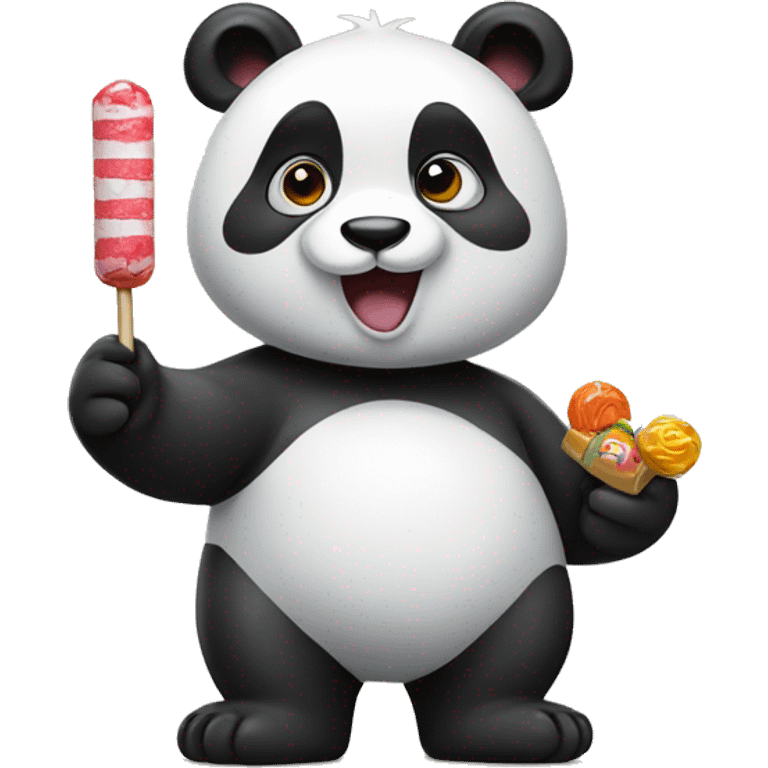 panda giving candy emoji