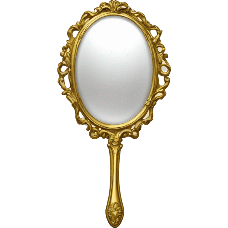 Vintage rococo handmirror gold emoji