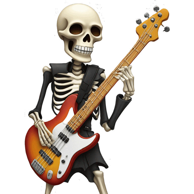 skeleton playing bass guitar emoji