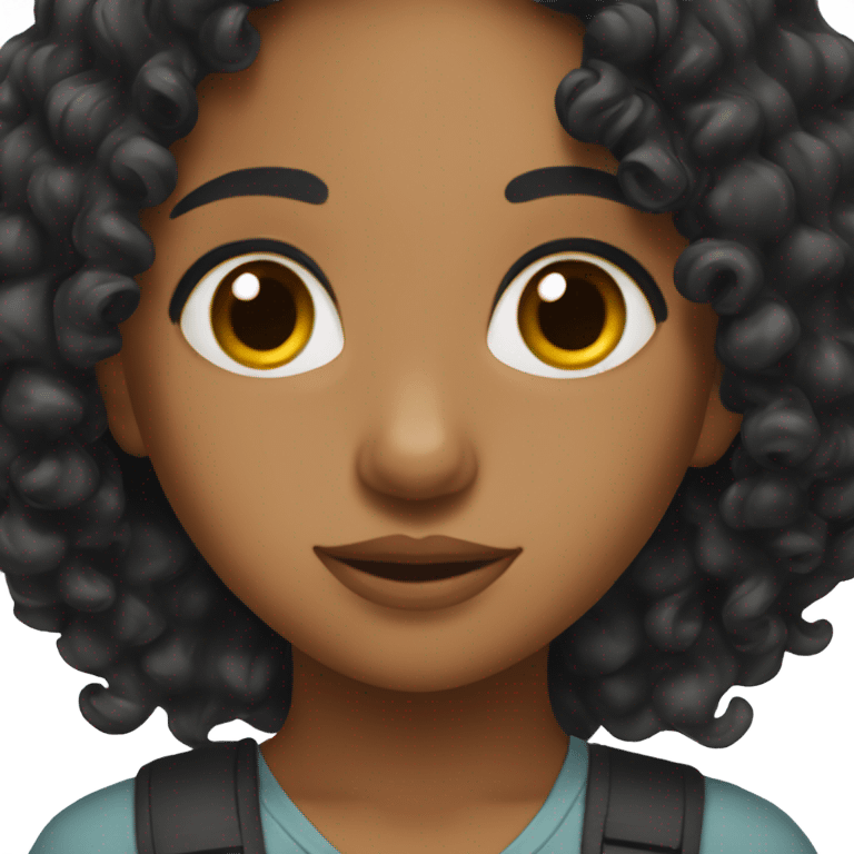 Sri Lankan girl with curly black hair emoji