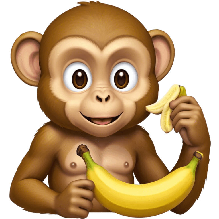 Monkey eating a banana emoji