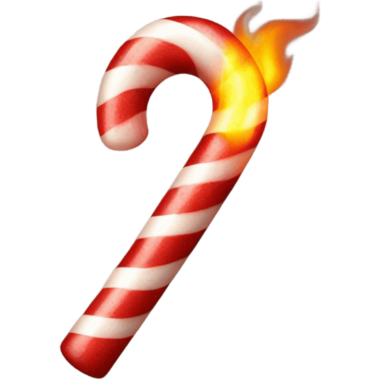 candy cane on fire emoji