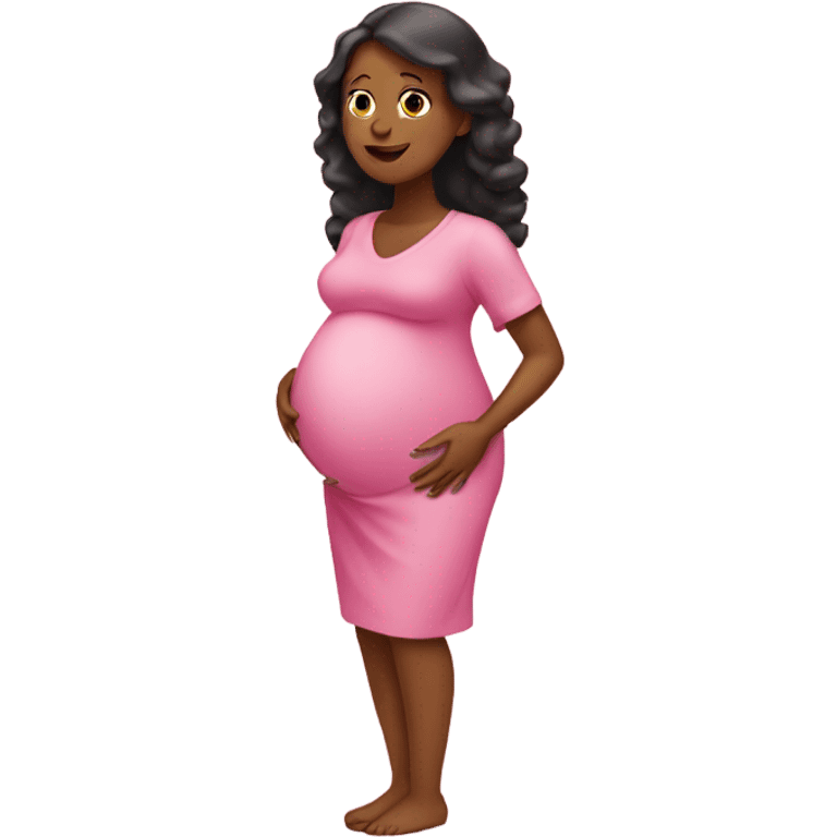 pink pregnant lady emoji