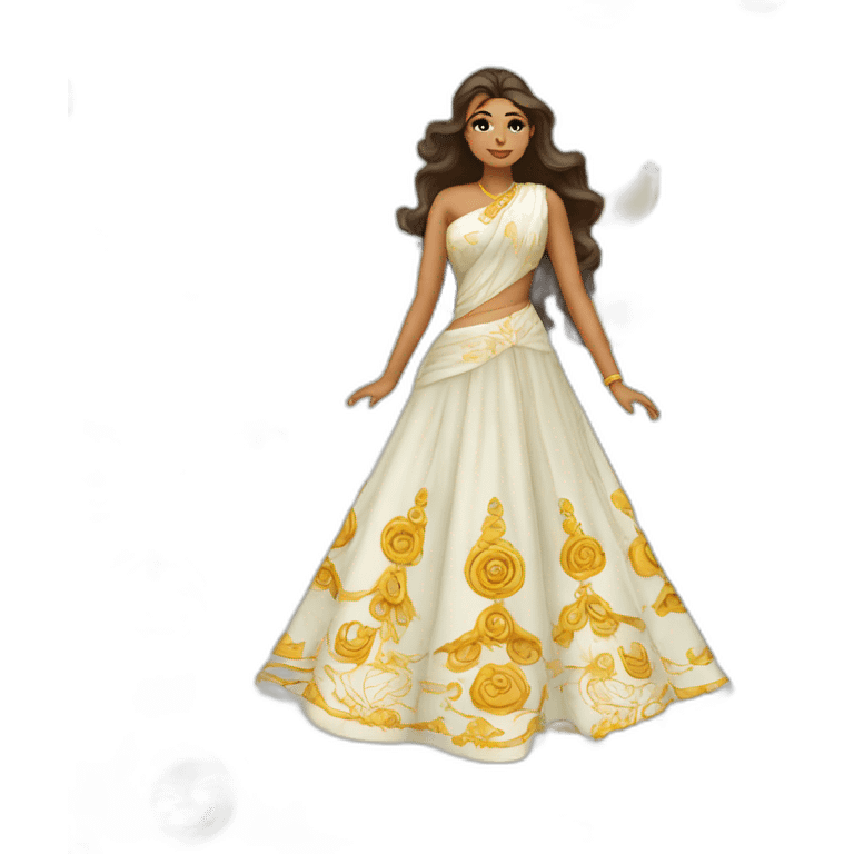 maa saraswati inspired dress gown emoji