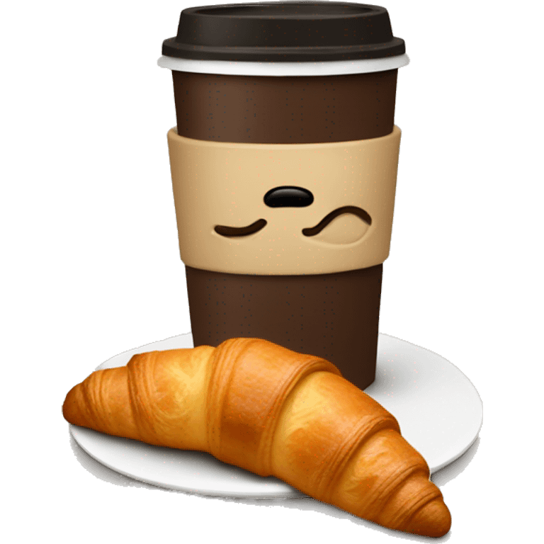 coffe with croissant  emoji