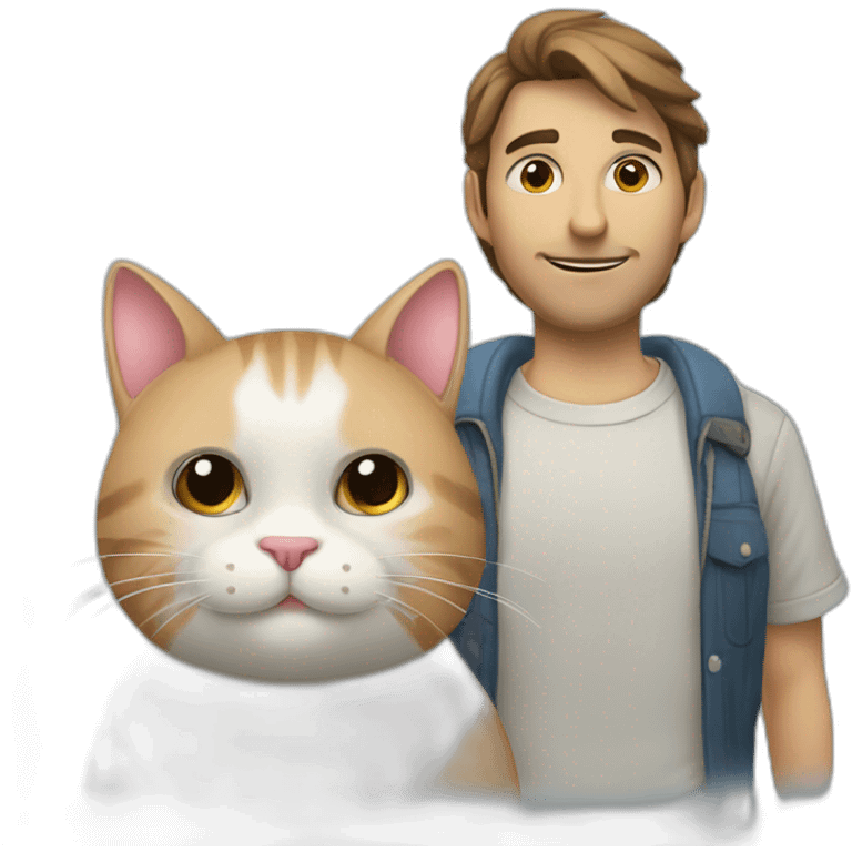 El gato et un pero avc un rabit emoji