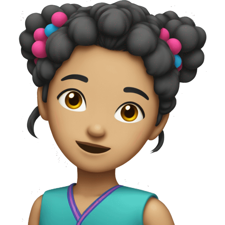 asian girl with pom poms emoji