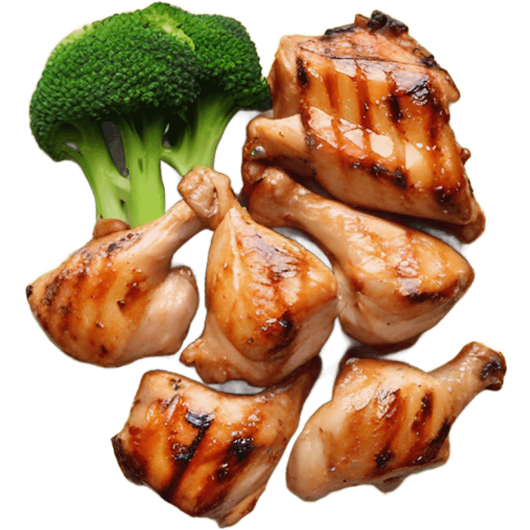 grill chicken with broccoli emoji